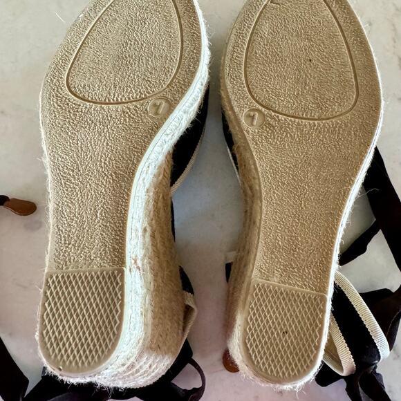 J.Crew Carolyn Espadrilles Wedge Chocolate Brown Lace Up Size 7 - Picture 5 of 5